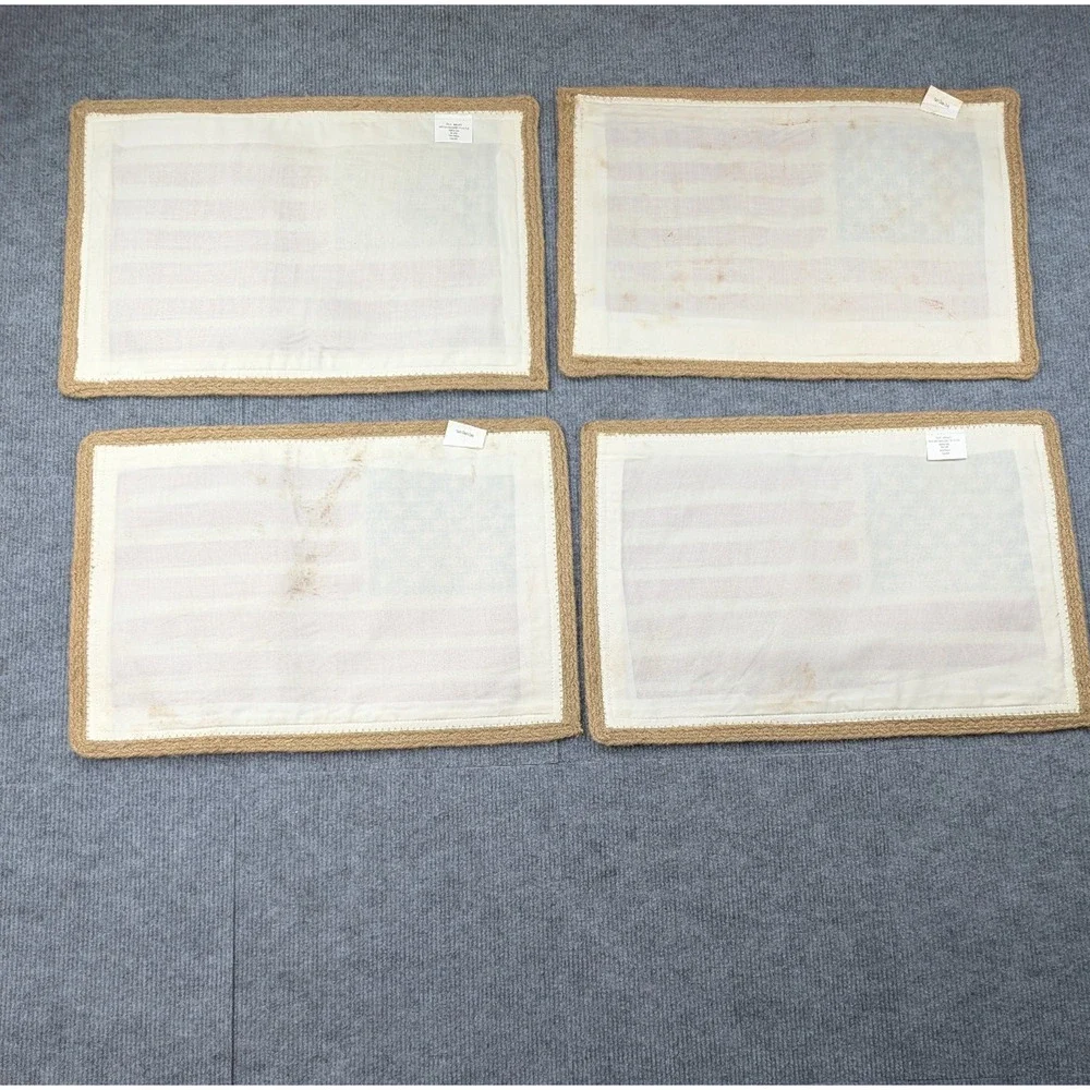 Jute Placemats American Flag Americana Retro July 4th Patriotic Southern Trad